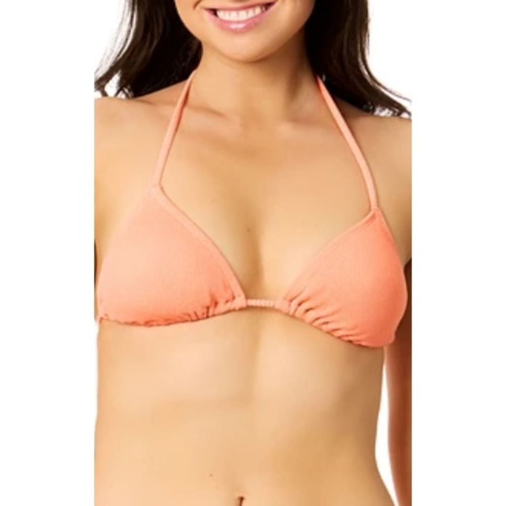 Salt + Cove Juniors Size XL Jacaranda Shine Triangle Bikini Top in Peach 2158